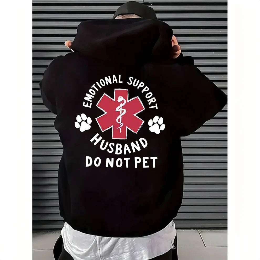 Emotional Support Husband Do Not Pet Funny Marriage Tee sweatshirt Hoodie